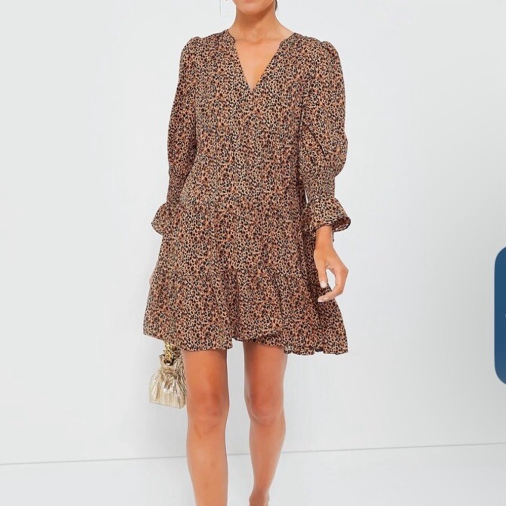Tuckernuck Pomander Place Brown Leopard Long Sleeve Dress Kenzo